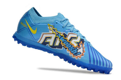 Kylian Mbappe x Nike Air Zoom Mercurial Vapor 15 Elite TF Low-Tops Football Shoes - Blue/Yellow/Black