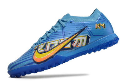 Kylian Mbappe x Nike Air Zoom Mercurial Vapor 15 Elite TF Low-Tops Football Shoes - Blue/Yellow/Black