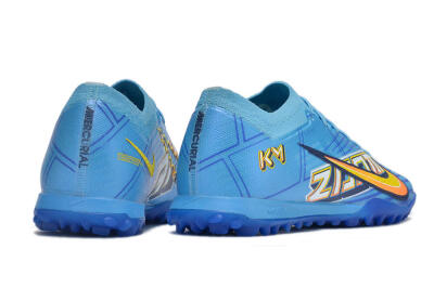 Kylian Mbappe x Nike Air Zoom Mercurial Vapor 15 Elite TF Low-Tops Football Shoes - Blue/Yellow/Black