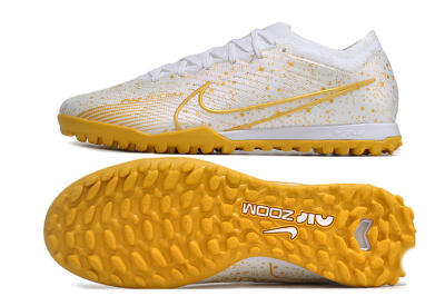 Nike Air Zoom Mercurial Vapor 15 Elite TF Low-Tops Football Shoes - White/Gold