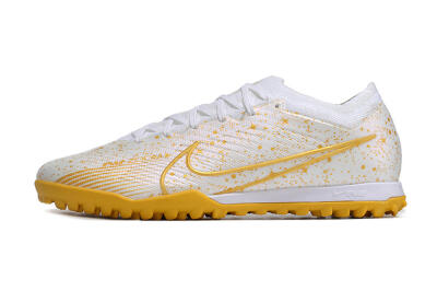 Nike Air Zoom Mercurial Vapor 15 Elite TF Low-Tops Football Shoes - White/Gold