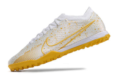 Nike Air Zoom Mercurial Vapor 15 Elite TF Low-Tops Football Shoes - White/Gold