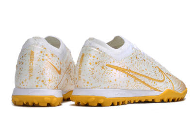 Nike Air Zoom Mercurial Vapor 15 Elite TF Low-Tops Football Shoes - White/Gold