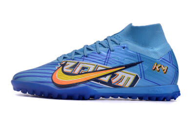 Kylian Mbappe x Nike Air Zoom Mercurial Superfly 9 Elite TF High-Tops Football Shoes - Blue/Yellow/Black