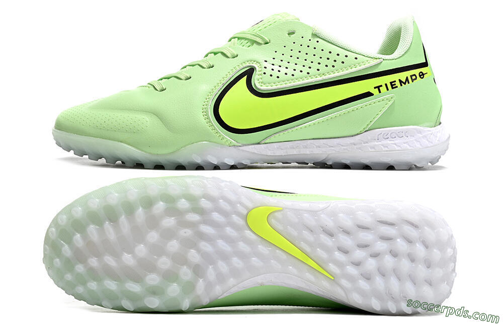 Nike Tiempo Legend 9 TF Low-Tops Football Shoes - Green/Yellow/Black 0