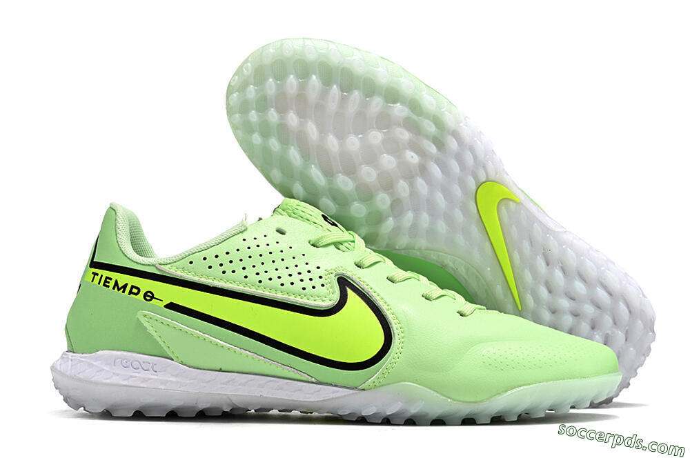 Nike Tiempo Legend 9 TF Low-Tops Football Shoes - Green/Yellow/Black 1