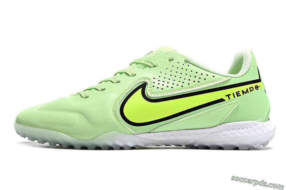 Nike Tiempo Legend 9 TF Low-Tops Football Shoes - Green/Yellow/Black 2