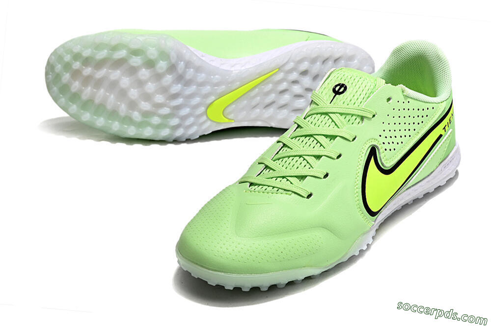 Nike Tiempo Legend 9 TF Low-Tops Football Shoes - Green/Yellow/Black 3