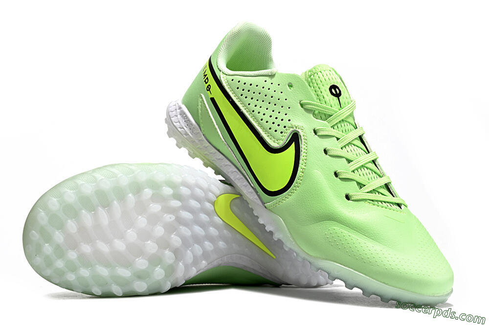 Nike Tiempo Legend 9 TF Low-Tops Football Shoes - Green/Yellow/Black 4