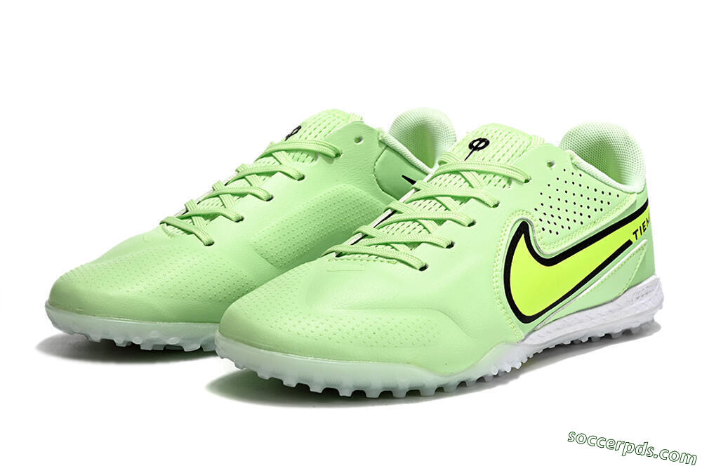 Nike Tiempo Legend 9 TF Low-Tops Football Shoes - Green/Yellow/Black 9