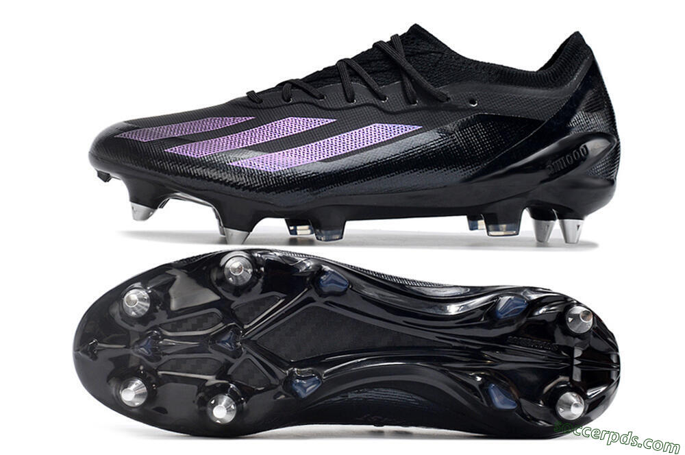 Adidas X Crazyfast.1 SG Low-Tops Football Boots - Black/Purple 0