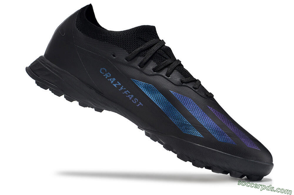 Adidas X Crazyfast.1 TF Low-Tops Football Shoes - Black/Purple 4