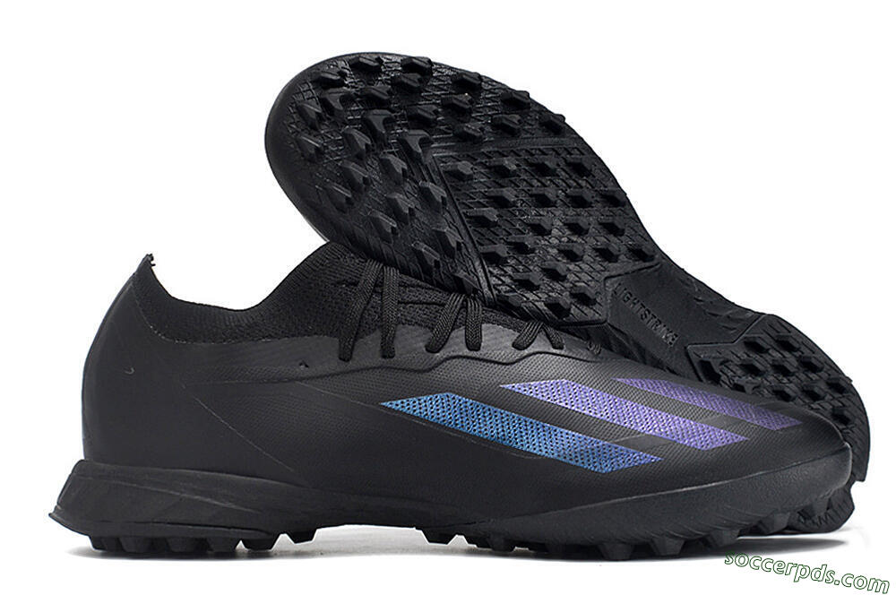 Adidas X Crazyfast.1 TF Low-Tops Football Shoes - Black/Purple 1