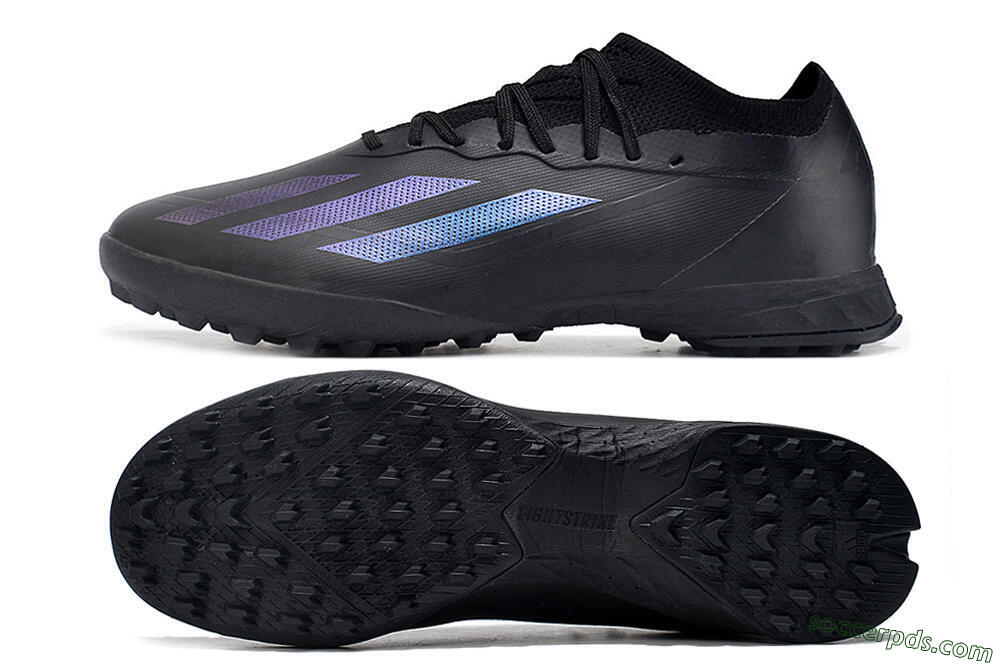 Adidas X Crazyfast.1 TF Low-Tops Football Shoes - Black/Purple 0
