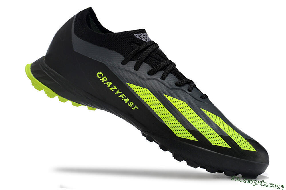 Adidas X Crazyfast.1 TF Low-Tops Football Shoes - Black/Yellow 4
