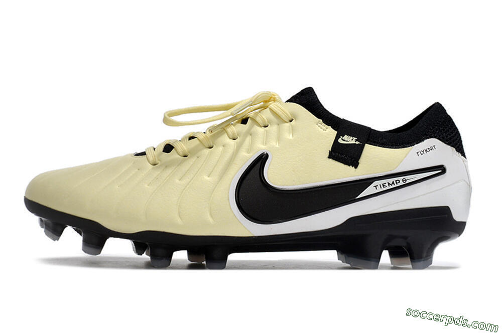 NikeTiempo Legend 10 Elite FG Low-Tops Football Boots - Yellow/Black/White 2