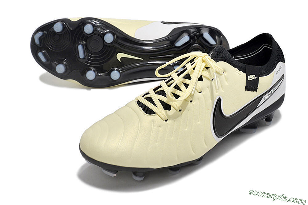 NikeTiempo Legend 10 Elite FG Low-Tops Football Boots - Yellow/Black/White 3