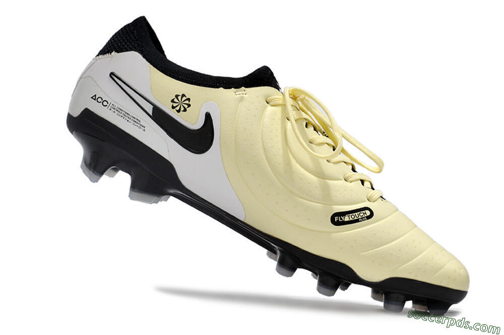 NikeTiempo Legend 10 Elite FG Low-Tops Football Boots - Yellow/Black/White 4