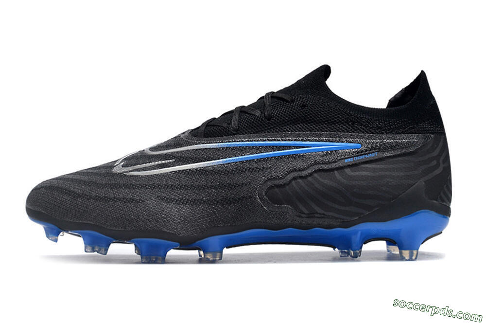 Nike Phantom GX Elite FG Low-Tops Football Boots - Black/Grey/Blue 2