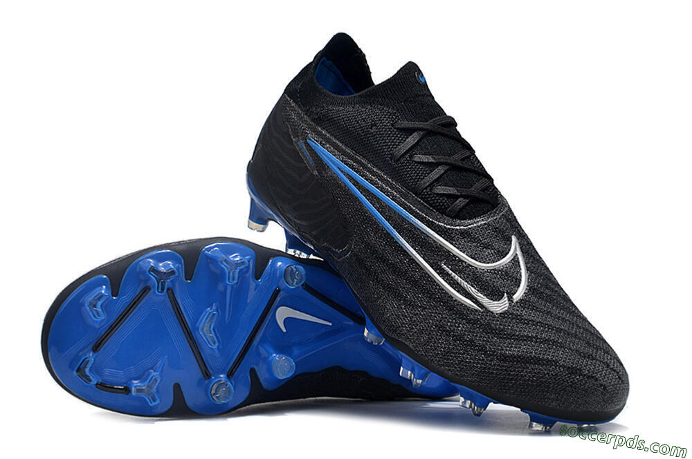 Nike Phantom GX Elite FG Low-Tops Football Boots - Black/Grey/Blue 3