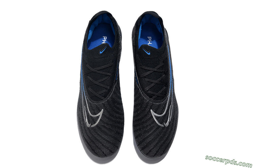 Nike Phantom GX Elite FG Low-Tops Football Boots - Black/Grey/Blue 4