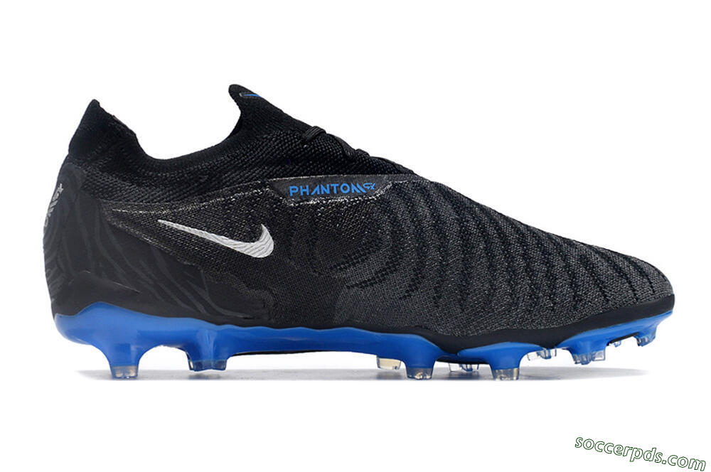 Nike Phantom GX Elite FG Low-Tops Football Boots - Black/Grey/Blue 7