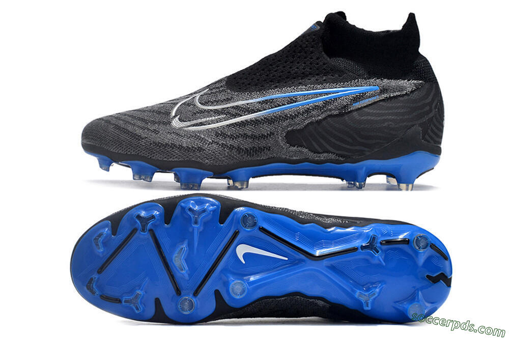 Nike Phantom GX Elite DF Link FG High-Tops Football Boots - Grey/Black/Blue 0