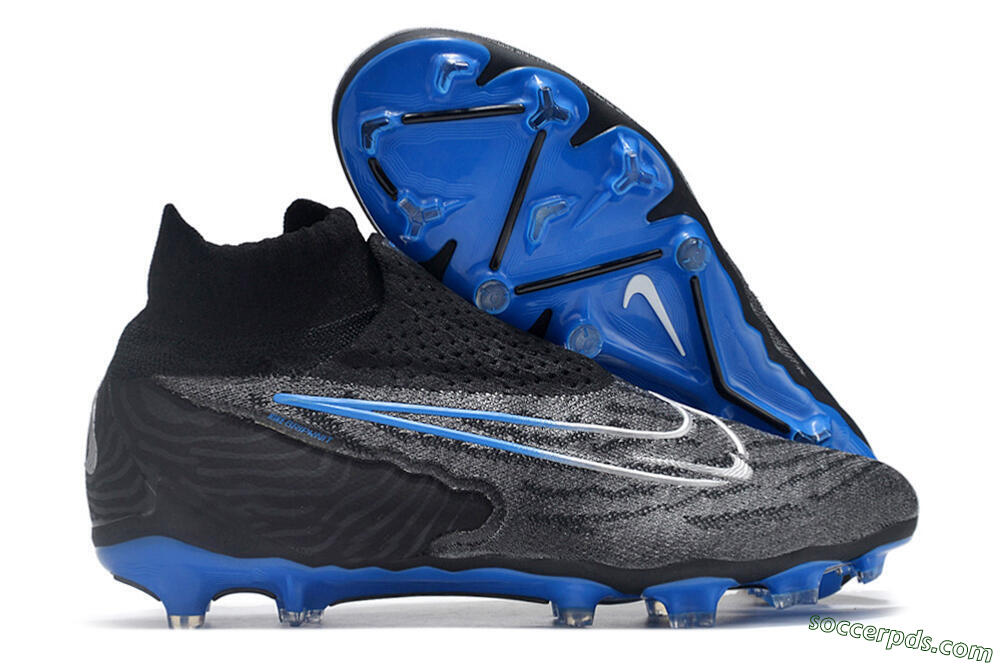 Nike Phantom GX Elite DF Link FG High-Tops Football Boots - Grey/Black/Blue 1