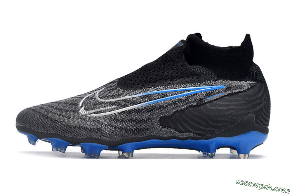 Nike Phantom GX Elite DF Link FG High-Tops Football Boots - Grey/Black/Blue 2