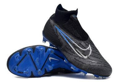 Nike Phantom GX Elite DF Link FG High-Tops Football Boots - Grey/Black/Blue