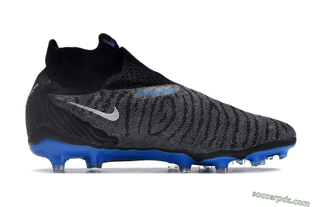 Nike Phantom GX Elite DF Link FG High-Tops Football Boots - Grey/Black/Blue 7