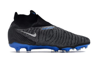Nike Phantom GX Elite DF Link FG High-Tops Football Boots - Grey/Black/Blue