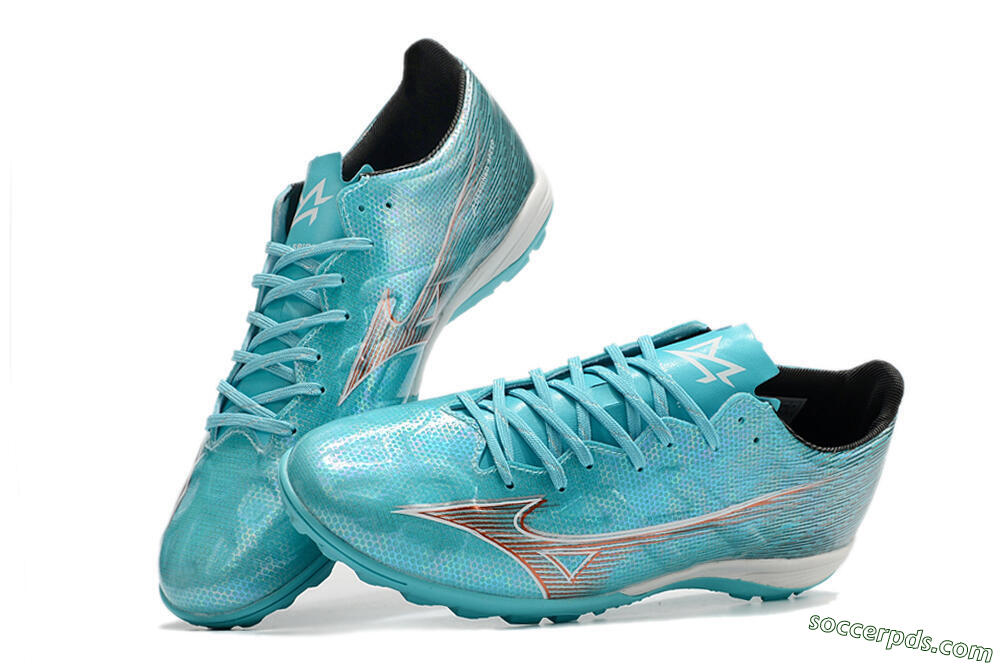 Mizuno Alpha Made in Japan TF Low-Tops Football Shoes - Blue/Orange/White 5