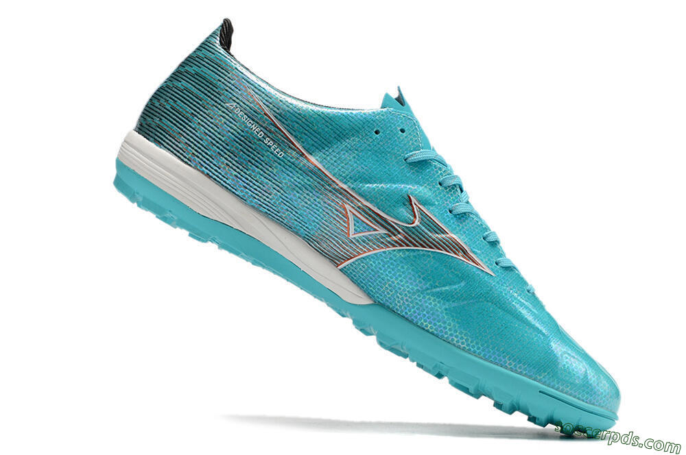 Mizuno Alpha Made in Japan TF Low-Tops Football Shoes - Blue/Orange/White 6