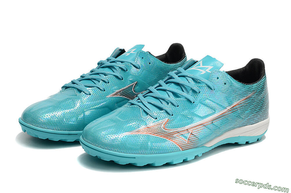 Mizuno Alpha Made in Japan TF Low-Tops Football Shoes - Blue/Orange/White 9
