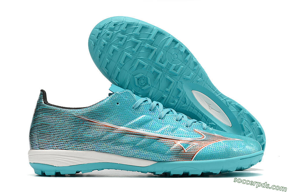 Mizuno Alpha Made in Japan TF Low-Tops Football Shoes - Blue/Orange/White 1