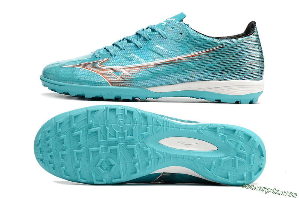 Mizuno Alpha Made in Japan TF Low-Tops Football Shoes - Blue/Orange/White 0