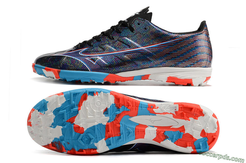 Mizuno Alpha Made in Japan TF Low-Tops Football Shoes - Black/Red/Blue 0