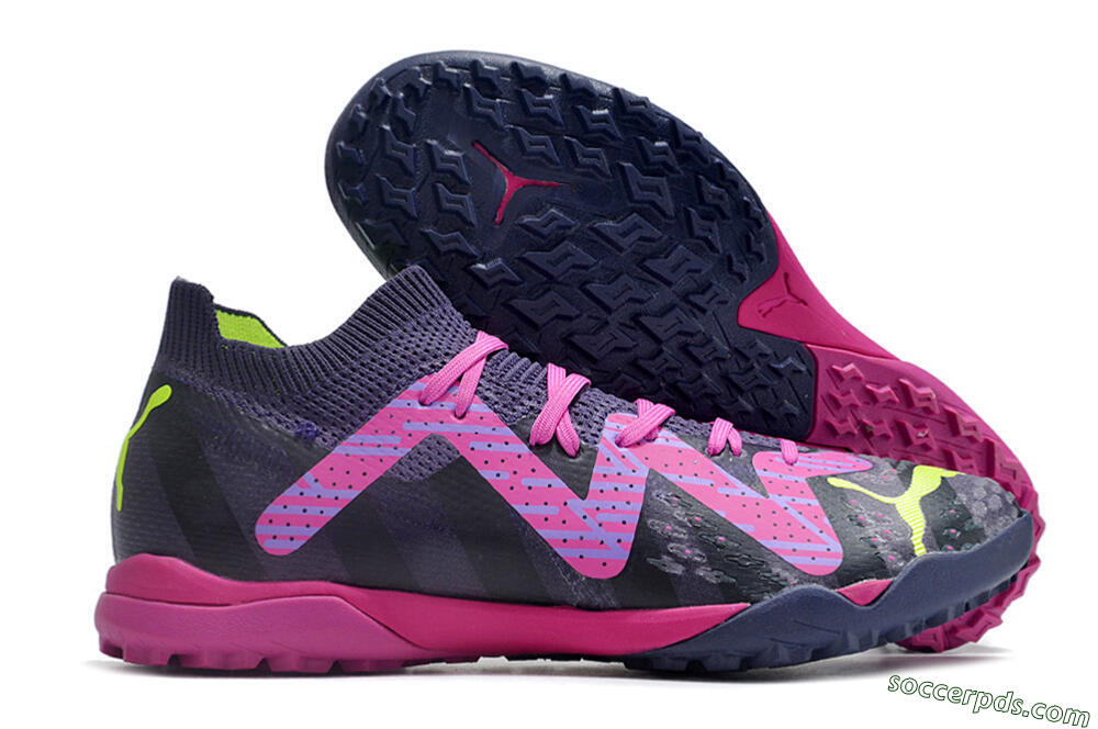 Puma Ultra Ultimate TF Low-Tops Football Shoes - Purple/Pink/Yellow 1