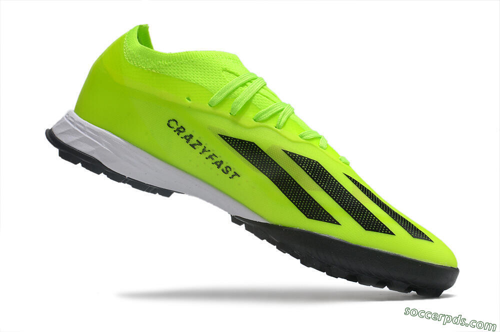 Adidas X Crazyfast.1 TF Low-Tops Football Shoes - Green/Black/White 4