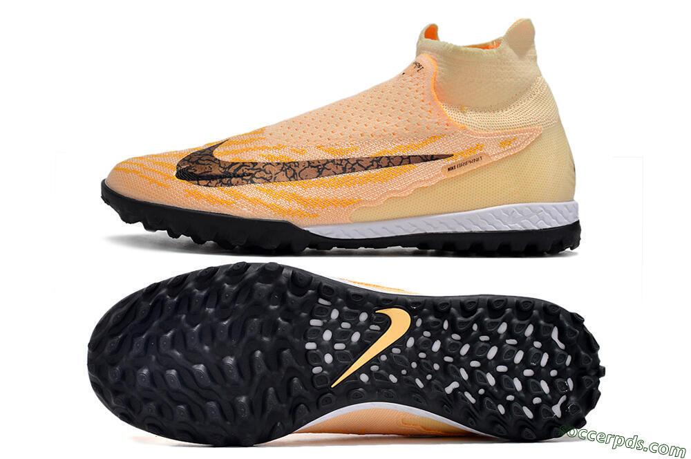 Nike Phantom GX Elite DF Link TF High-Tops Football Shoes - Yellow/Black/Pink 0