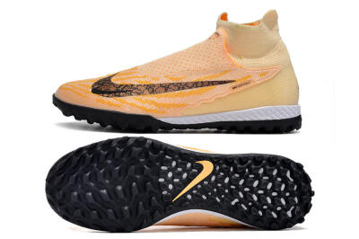 Nike Phantom GX Elite DF Link TF High-Tops Football Shoes - Yellow/Black/Pink