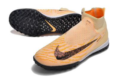 Nike Phantom GX Elite DF Link TF High-Tops Football Shoes - Yellow/Black/Pink