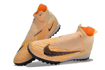 Nike Phantom GX Elite DF Link TF High-Tops Football Shoes - Yellow/Black/Pink