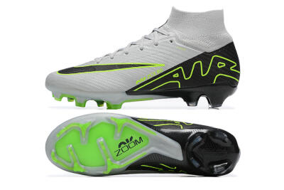 Nike Air Zoom Mercurial Superfly 9 Elite FG High-Tops Football Boots - White/Black/Green