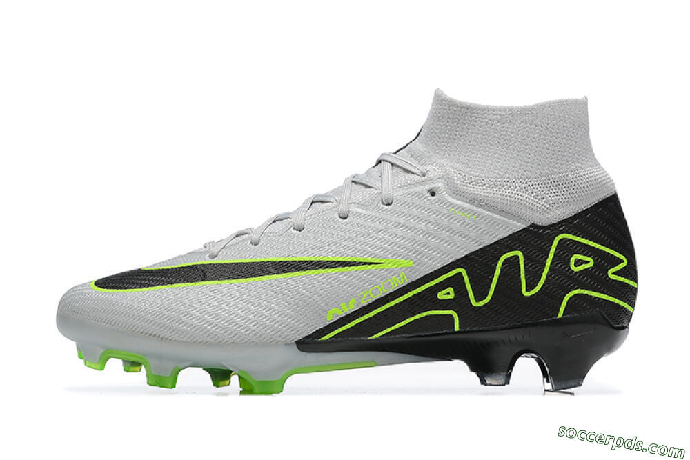 Nike Air Zoom Mercurial Superfly 9 Elite FG High-Tops Football Boots - White/Black/Green 2