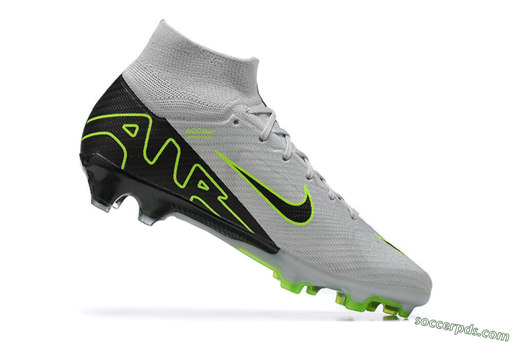 Nike Air Zoom Mercurial Superfly 9 Elite FG High-Tops Football Boots - White/Black/Green 7