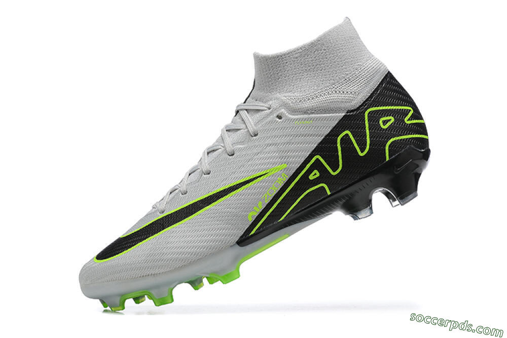 Nike Air Zoom Mercurial Superfly 9 Elite FG High-Tops Football Boots - White/Black/Green 8