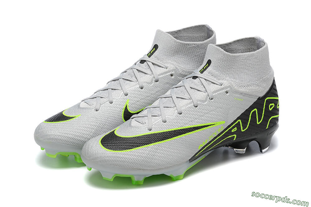 Nike Air Zoom Mercurial Superfly 9 Elite FG High-Tops Football Boots - White/Black/Green 9