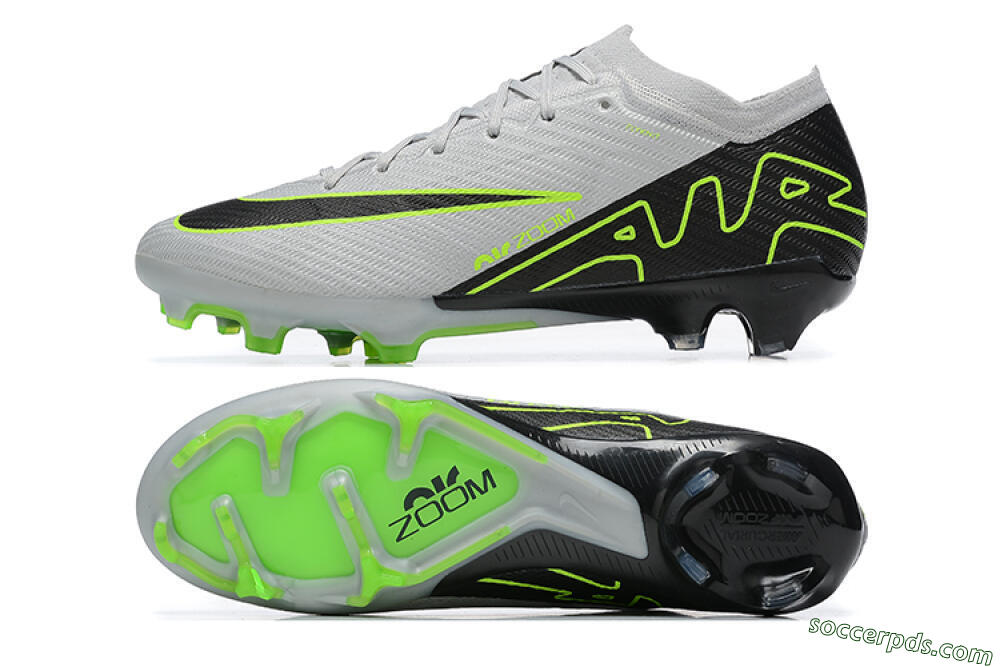 Nike Air Zoom Mercurial Vapor 15 Elite FG Low-Tops Football Boots - White/Black/Green 0